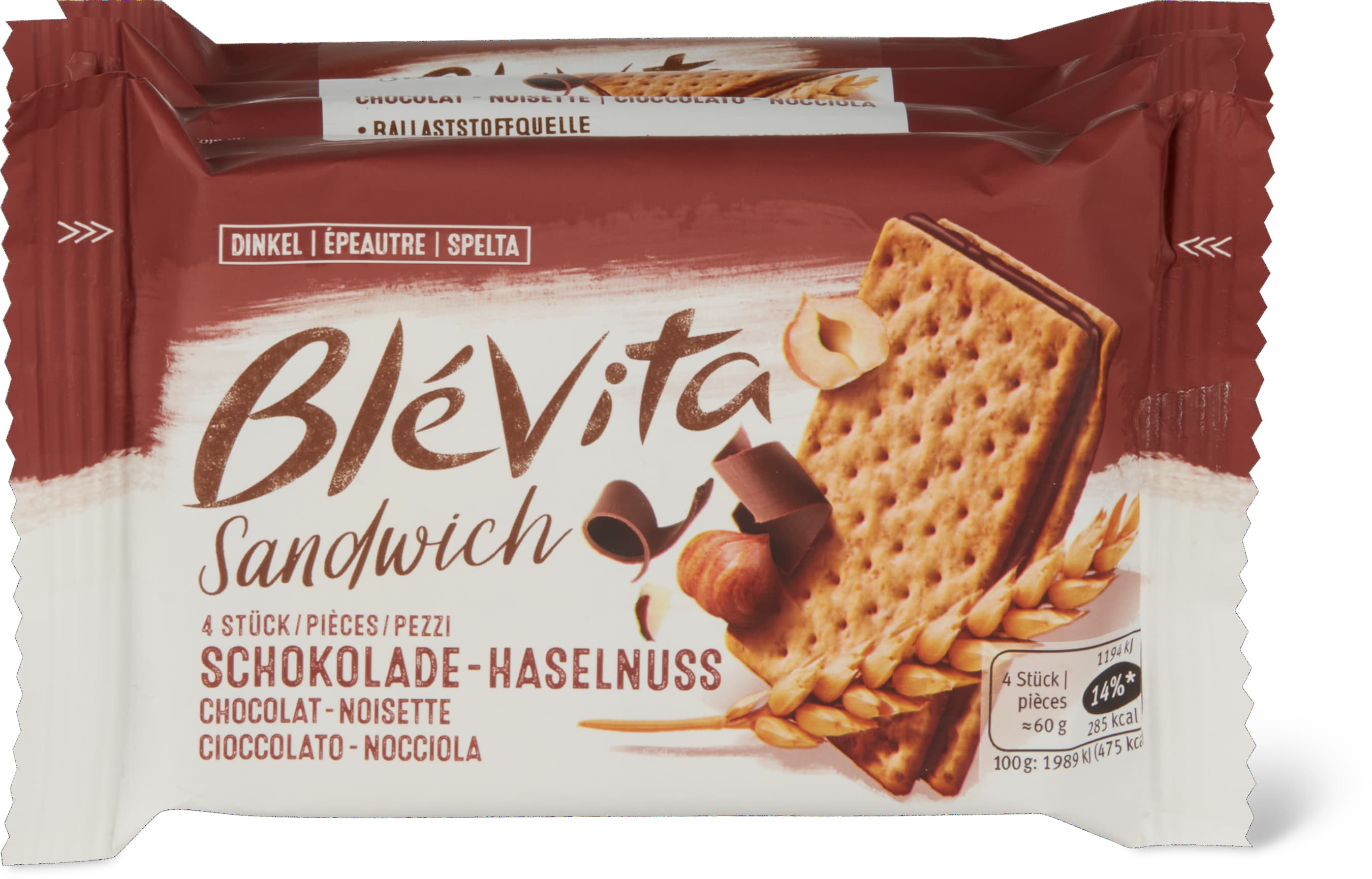 Sandwich chocolat-noisette